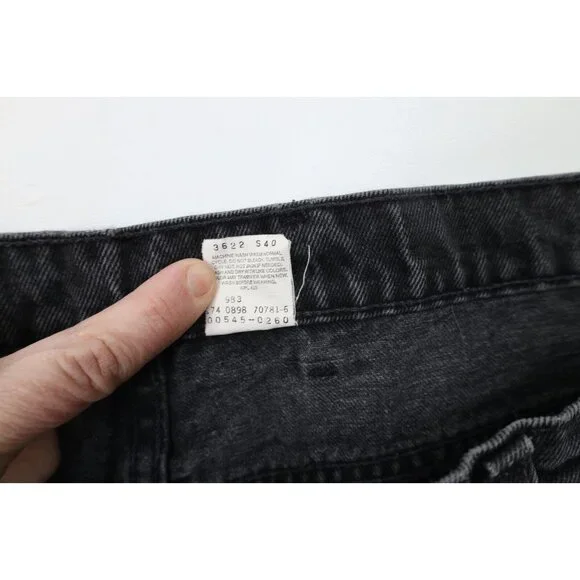Vintage 90s Levis 545 Mens 44x30 Distressed Loose Fit Wide Leg Denim Jeans Black